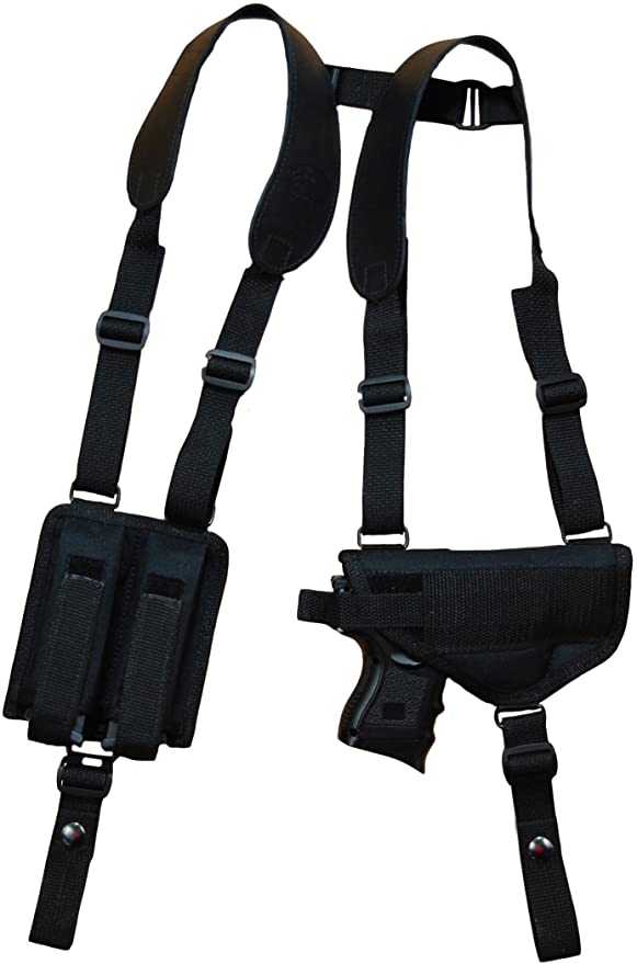 Barsony New Concealment Shoulder Holster w/Dbl Mag Pouch for Full Size 9mm 40 45